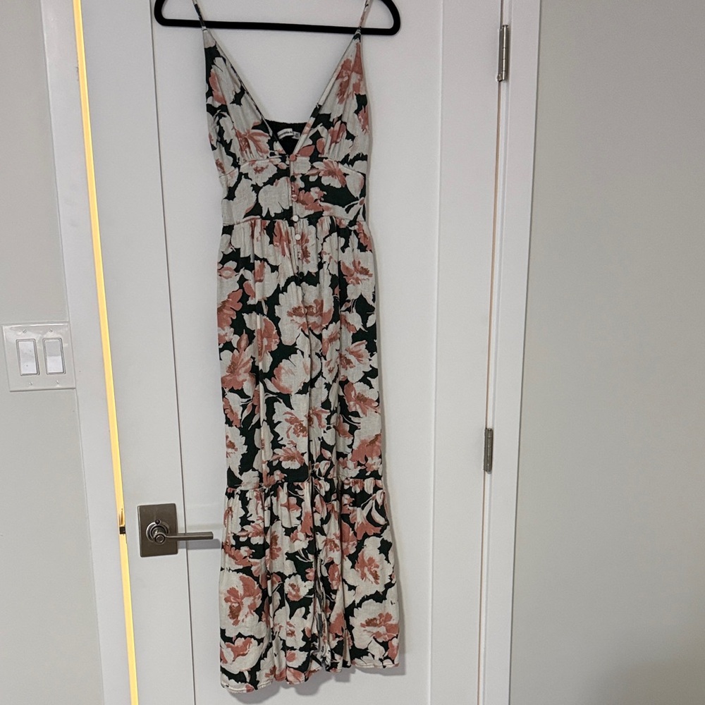 Abercrombie & Fitch Floral Maxi Dress - Forrest Green and Pink